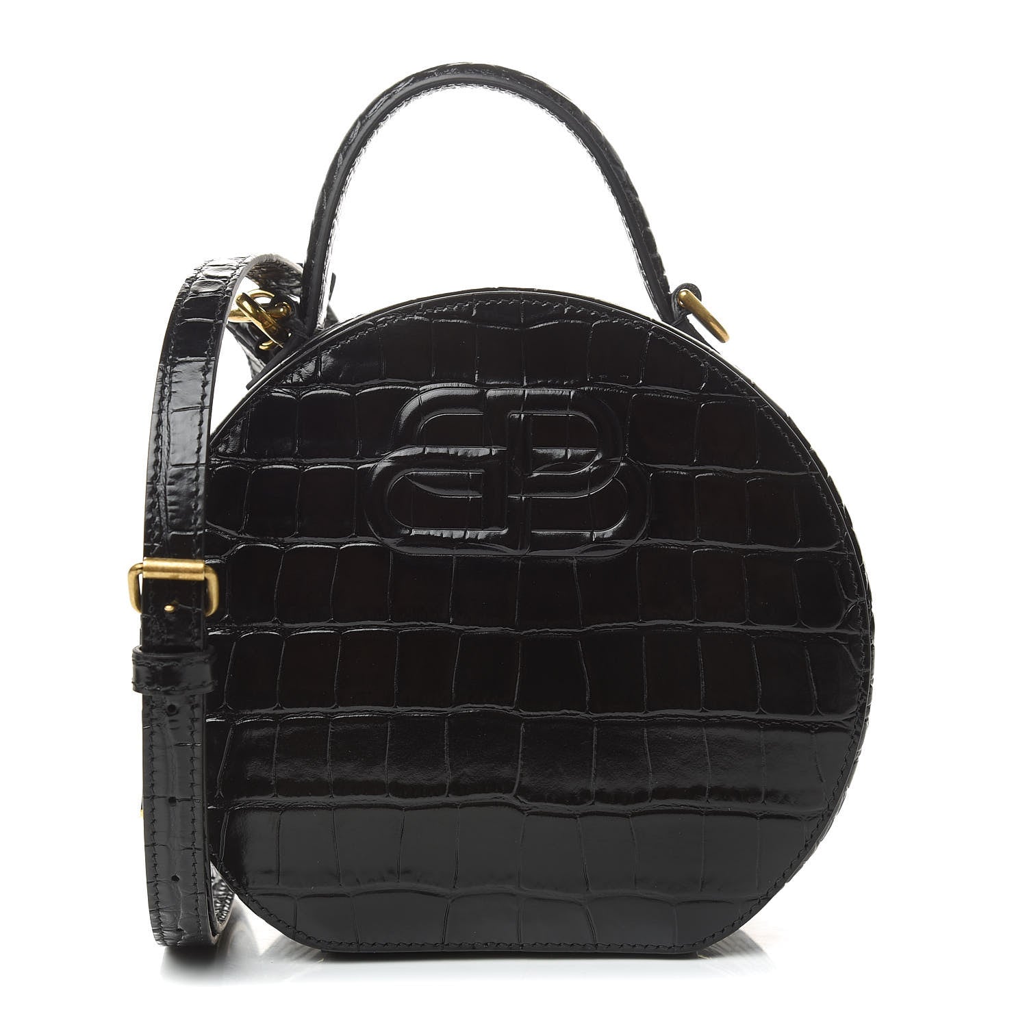 BALENCIAGA XS Embossed Croc Vanity Round Bag - Product Image 2