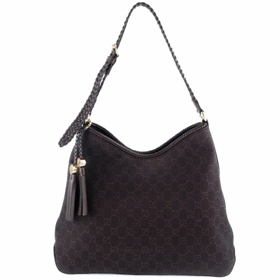 Gucci One Shoulder Tassel 336659 GG Canvas Brown Women's Bag | Studio Nafay