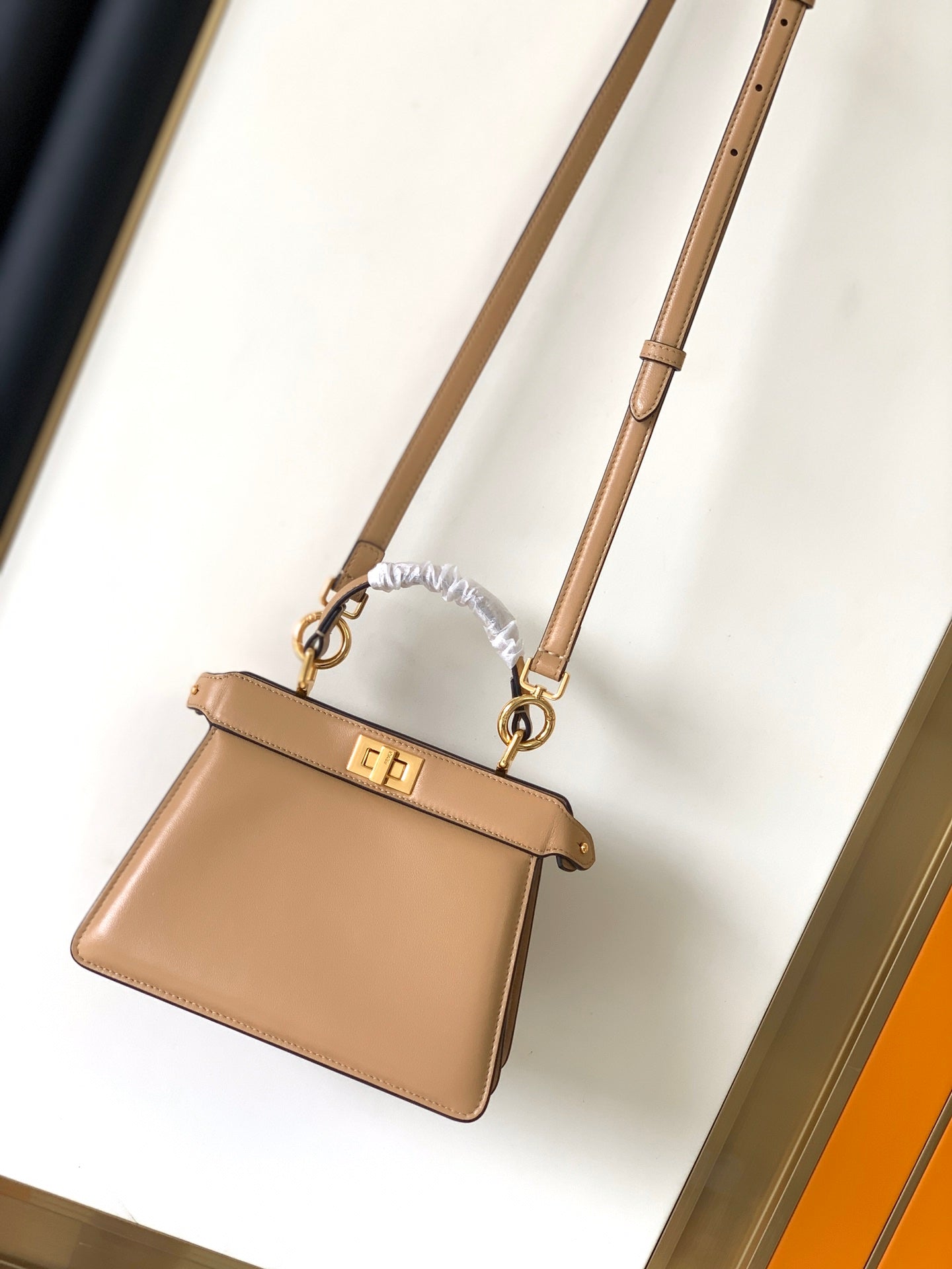 Peekaboo Iseeu Petite 20 Bag Light Brown Lambskin Ghw