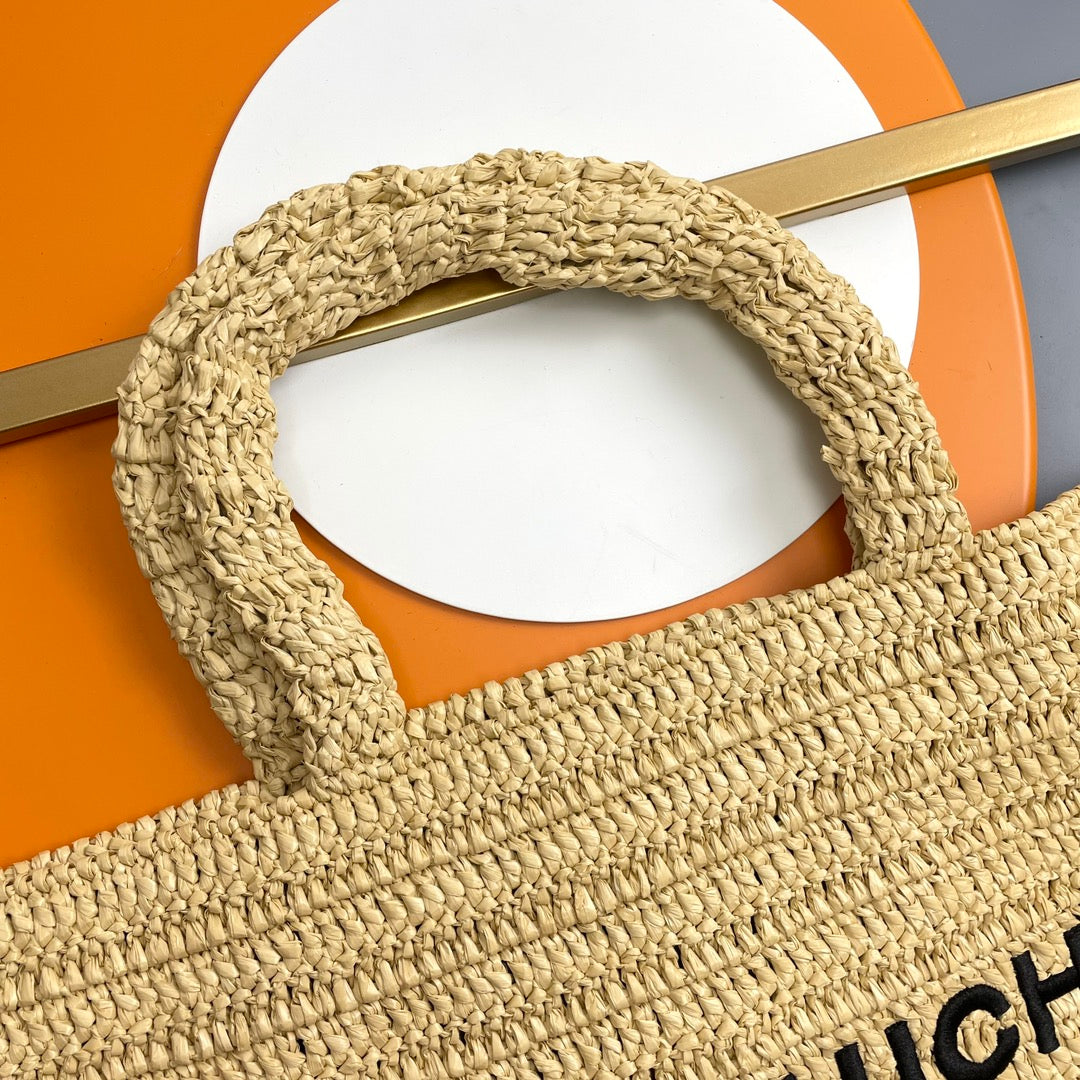 RIVE Gauche TOTE BAG 38 IN Light Yellow Raffia