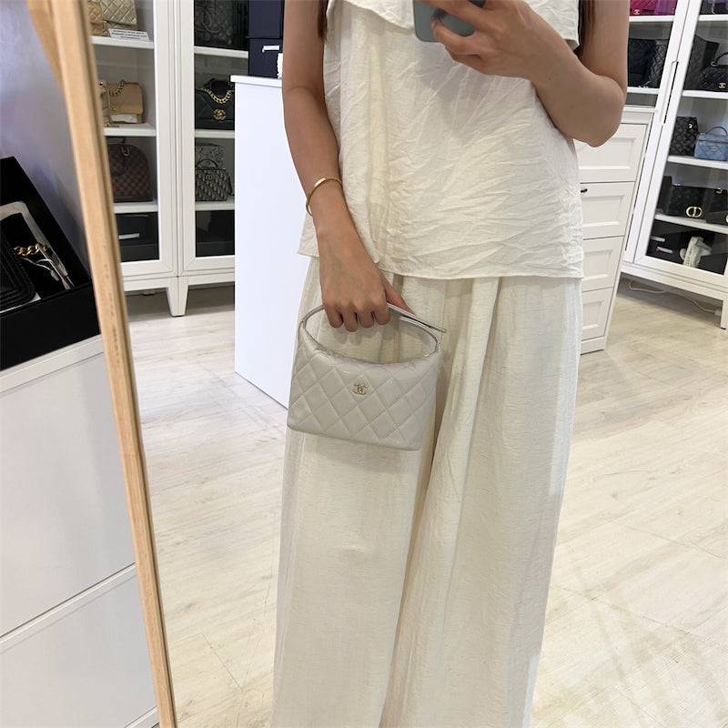 Chanel Clutch grey bag – front view