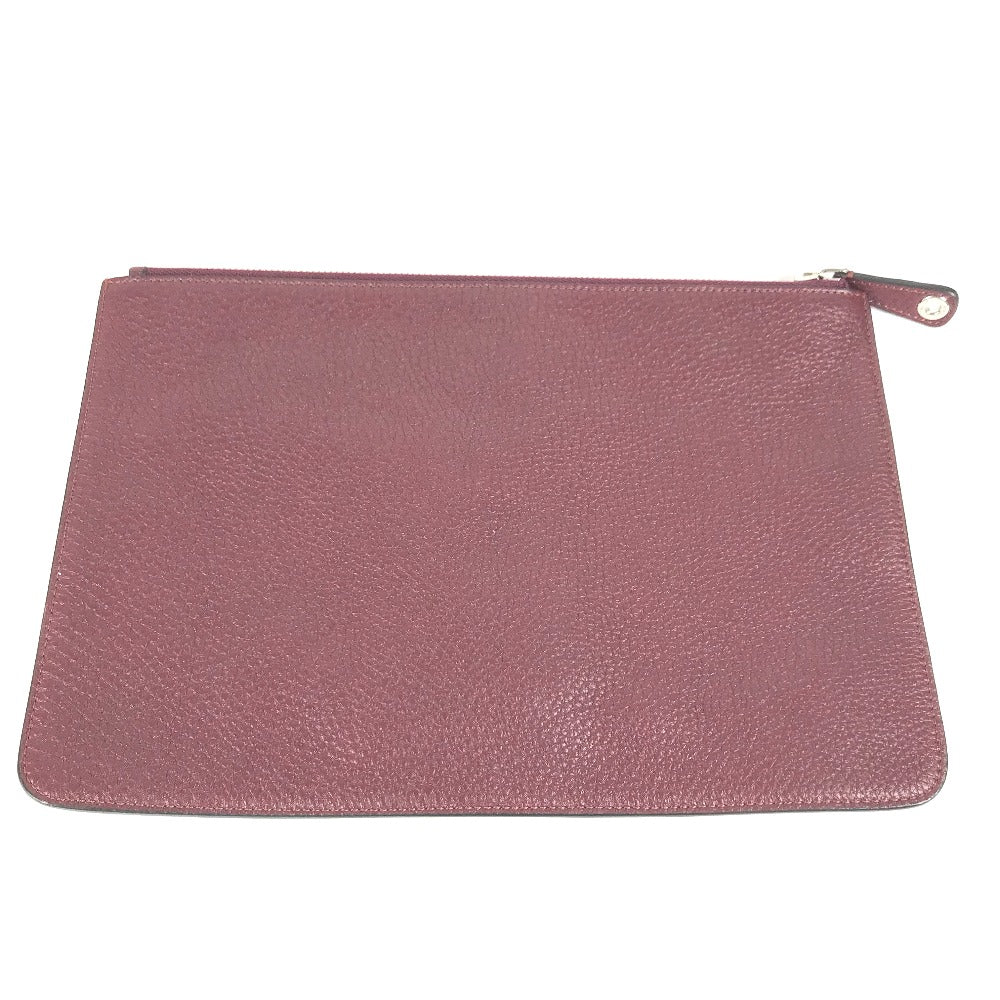 Fendi Clutch Bag Leather Brown Type Pouch Pouch Telephone Design Mens