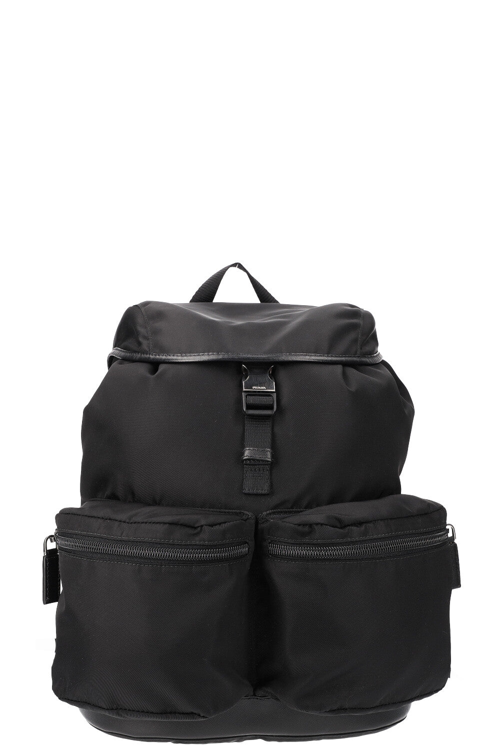 Prada Backpack Nylon Black With Silver