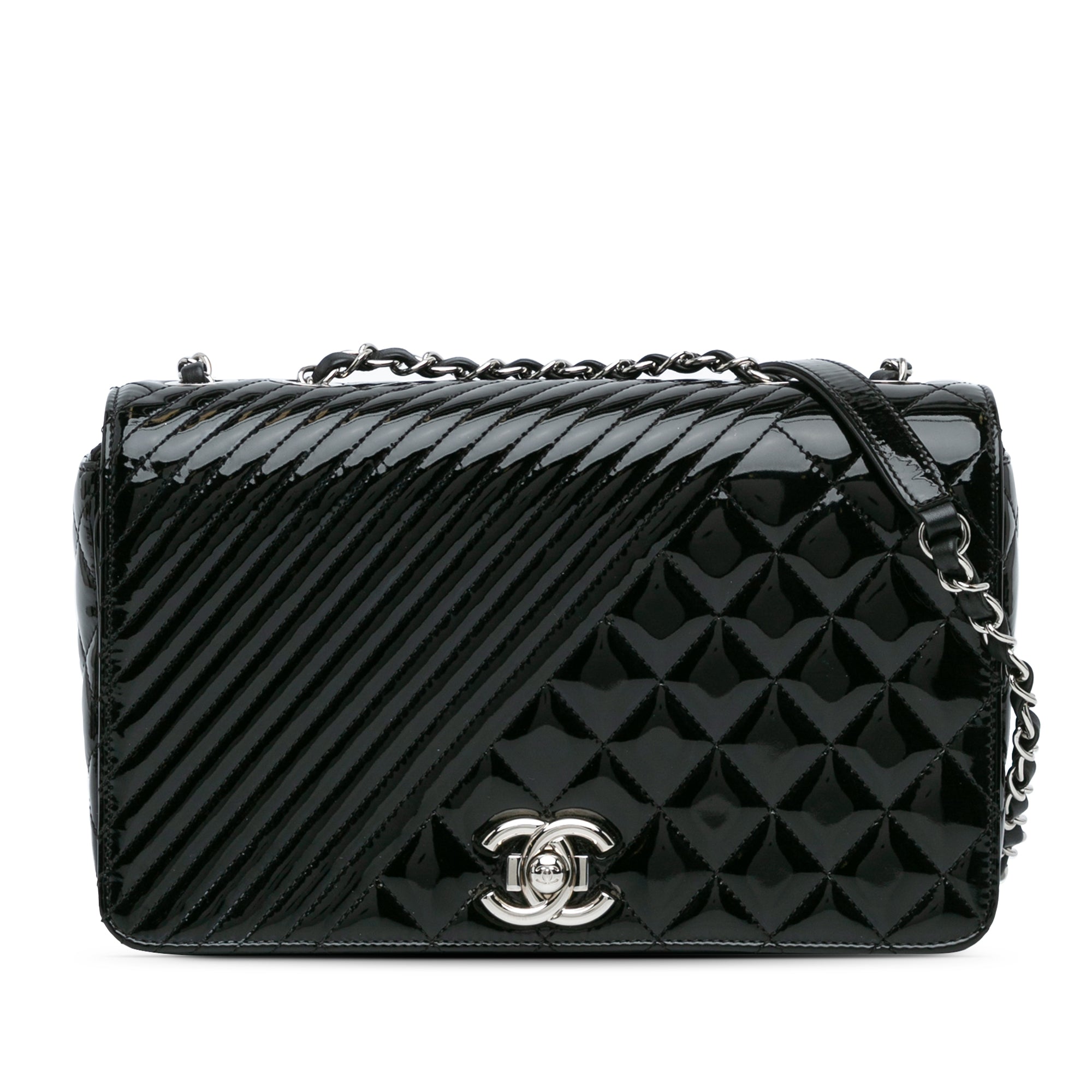 Black Chanel Medium Patent Coco Boy Flap Shoulder Bag - Product Image 2