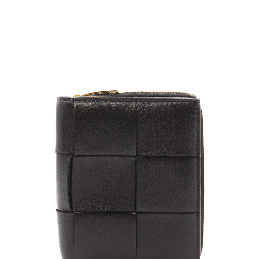 Leather Compact Wallet Black | Studio Nafay